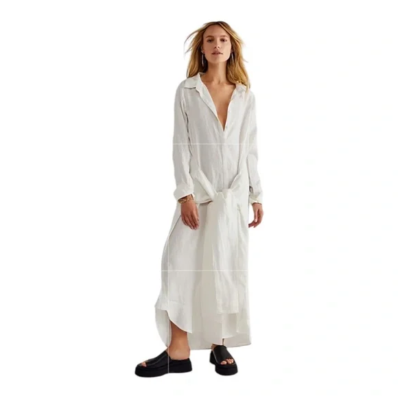 Nicholas K Tie Dress100 % LinenWhiteSize XS